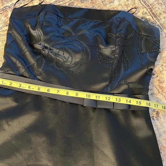 ABS Allen Schwartz Womens Black Cocktail Dress 12 Strapless  A-Line Prom Preppy - Picture 14 of 16